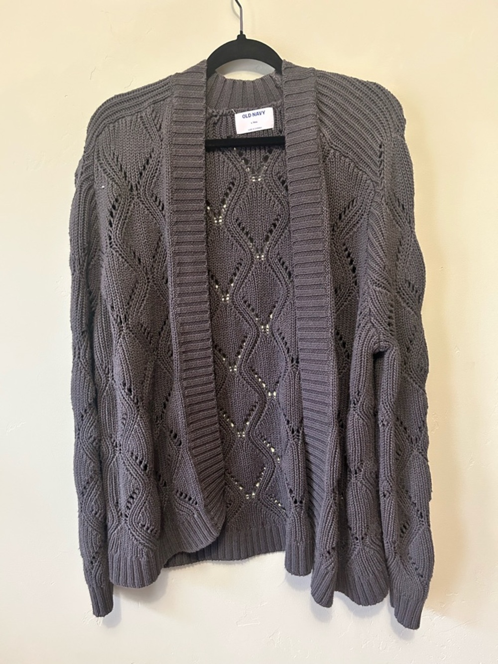 Old Navy Charcoal Open-Front Knit Cardigan
